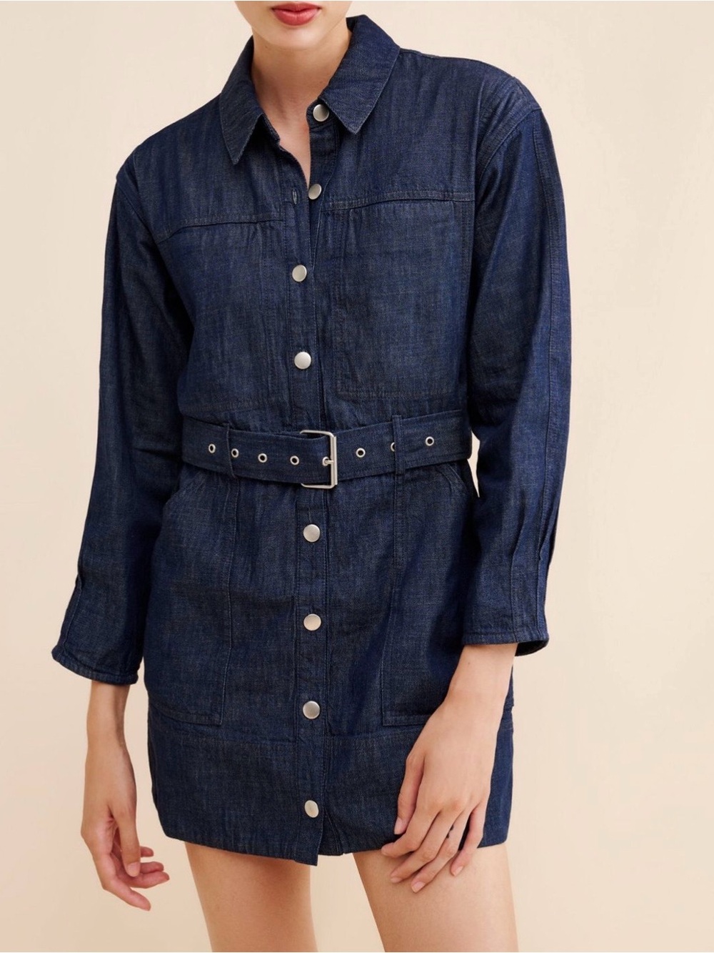 Free People Esme Mini Denim Dress - Small